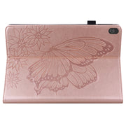 For Lenovo Tab M10 X505L Big Butterfly Embossed Leather Tablet Case(Rose Gold)