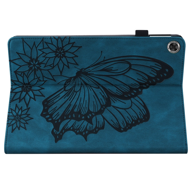 For Lenovo Tab M10 Plus 10.6 3rd Gen 2022 Big Butterfly Embossed Leather Tablet Case(Blue)