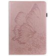 For Lenovo Tab M10 Plus 10.6 3rd Gen 2022 Big Butterfly Embossed Leather Tablet Case(Rose Gold) - Lenovo by PMC TechLife | Online Shopping South Africa | PMC TechLife | Buy Now Pay Later Mobicred