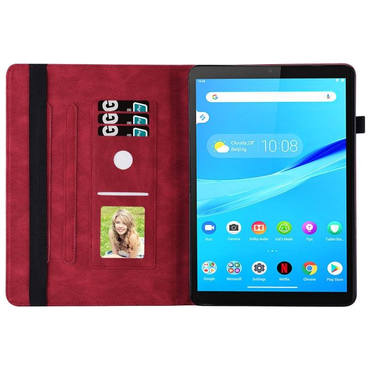 For Lenovo Tab M10 Plus 10.6 3rd Gen 2022 Big Butterfly Embossed Leather Tablet Case(Red)