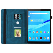 For Lenovo M10 Plus X606F Big Butterfly Embossed Leather Tablet Case(Blue)