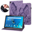For Lenovo M10 Plus X606F Big Butterfly Embossed Leather Tablet Case(Purple) - Lenovo by PMC TechLife | Online Shopping South Africa | PMC TechLife | Buy Now Pay Later Mobicred