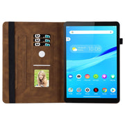 For Lenovo M10 Plus X606F Big Butterfly Embossed Leather Tablet Case(Brown)