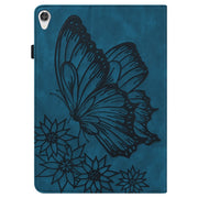 For Lenovo Tab P11 Big Butterfly Embossed Leather Tablet Case(Blue)