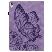 For Lenovo Tab P11 Big Butterfly Embossed Leather Tablet Case(Purple)