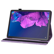 For Lenovo Tab P11 Big Butterfly Embossed Leather Tablet Case(Purple)