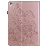 For Lenovo Tab P11 Big Butterfly Embossed Leather Tablet Case(Rose Gold)