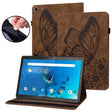 For Lenovo Tab M10 HD 2nd Gen Big Butterfly Embossed Leather Tablet Case(Brown) - Lenovo by PMC TechLife | Online Shopping South Africa | PMC TechLife | Buy Now Pay Later Mobicred