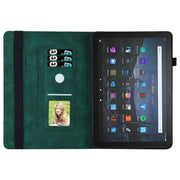 For Amazon Kindle Fire HD 10 / 10 Plus 2021 Big Butterfly Embossed Leather Tablet Case(Green)