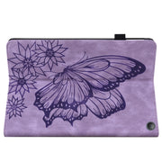 For Amazon Kindle Fire HD 10 / 10 Plus 2021 Big Butterfly Embossed Leather Tablet Case(Purple)