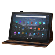 For Amazon Kindle Fire HD 10 / 10 Plus 2021 Big Butterfly Embossed Leather Tablet Case(Brown)