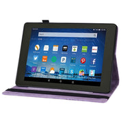 For Amazon Kindle Fire HD 10 2019 / 2017 Big Butterfly Embossed Smart Leather Tablet Case(Purple)