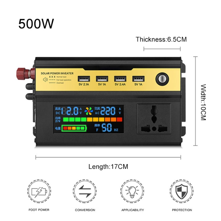 8896 500W Car Smart Multi-functional Digital Display Inverter, Specification:24V