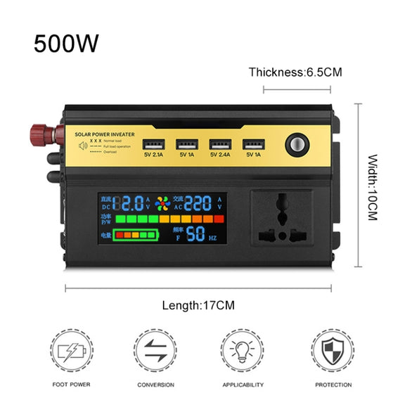 8896 500W Car Smart Multi-functional Digital Display Inverter, Specification:24V