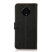 For Nokia C200 KHAZNEH Side-Magnetic Litchi Genuine Leather RFID Phone Case(Black)