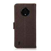 For Nokia C200 KHAZNEH Side-Magnetic Litchi Genuine Leather RFID Phone Case(Brown)