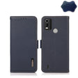 For Nokia C21 Plus KHAZNEH Side-Magnetic Litchi Genuine Leather RFID Phone Case(Blue) - Nokia Cases by PMC TechLife | Online Shopping South Africa | PMC TechLife | Buy Now Pay Later Mobicred