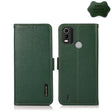 For Nokia C21 Plus KHAZNEH Side-Magnetic Litchi Genuine Leather RFID Phone Case(Green) - Nokia Cases by PMC TechLife | Online Shopping South Africa | PMC TechLife | Buy Now Pay Later Mobicred