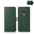 For Nokia C21 KHAZNEH Side-Magnetic Litchi Genuine Leather RFID Phone Case(Green) - Nokia Cases by PMC TechLife | Online Shopping South Africa | PMC TechLife | Buy Now Pay Later Mobicred