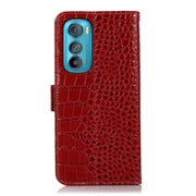 For Motorola Edge 30 5G Crocodile Top Layer Cowhide Leather Phone Case(Red)