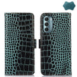 For Motorola Moto G Stylus 5G 2022 Crocodile Top Layer Cowhide Leather Phone Case(Green) - Motorola Cases by PMC TechLife | Online Shopping South Africa | PMC TechLife | Buy Now Pay Later Mobicred