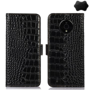 For Nokia C200 Crocodile Top Layer Cowhide Leather Phone Case(Black)