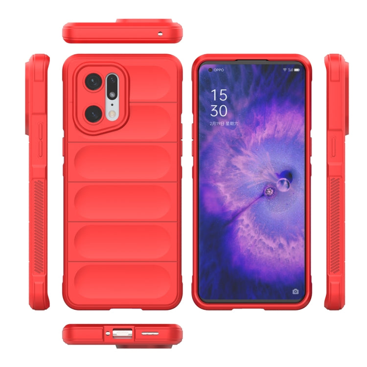 For OPPO Find X5 Pro Magic Shield TPU + Flannel Phone Case(Black)