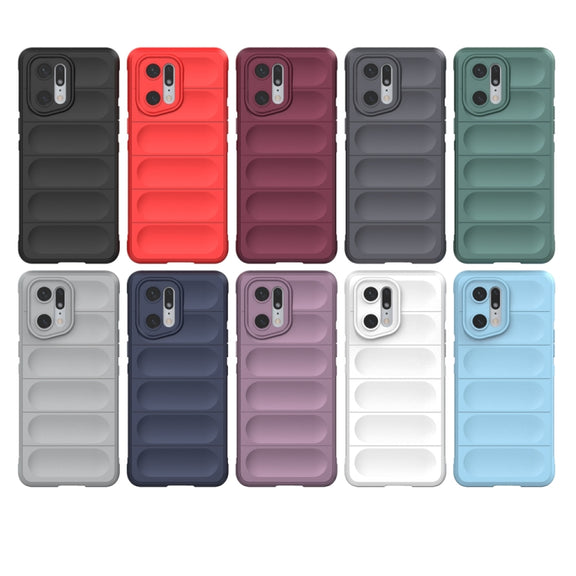 For OPPO Find X5 Pro Magic Shield TPU + Flannel Phone Case(Black)
