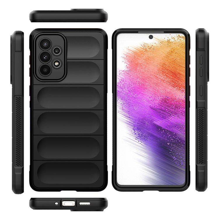 For Samsung Galaxy A73 Magic Shield TPU + Flannel Phone Case(Grey)