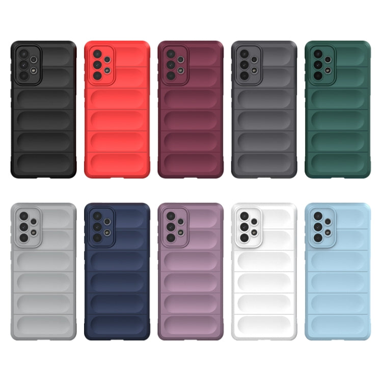 For Samsung Galaxy A73 Magic Shield TPU + Flannel Phone Case(Grey)