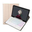 For Samsung Galaxy Tab S8 / S7 A700B-AS Lambskin Texture Backlight Bluetooth Keyboard Leather Tablet Case(Gold) - Samsung Keyboard by PMC TechLife | Online Shopping South Africa | PMC TechLife