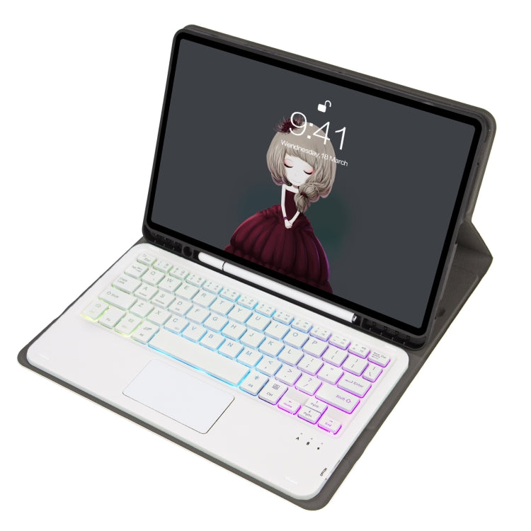 For Samsung Galaxy Tab S8 / S7 A700B-AS Lambskin Texture Backlight Bluetooth Keyboard Leather Tablet Case(Gold)