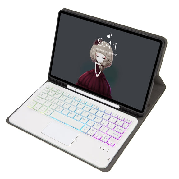 For Samsung Galaxy Tab S8 / S7 A700B-AS Lambskin Texture Backlight Bluetooth Keyboard Leather Tablet Case(Gold)