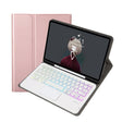 For Samsung Galaxy Tab S6 Lite A610B-AS Lambskin Texture Backlight Bluetooth Keyboard Leather Tablet Case(Rose Gold) - Samsung Keyboard by PMC TechLife | Online Shopping South Africa | PMC TechLife