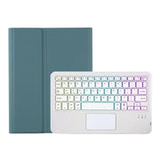 For Samsung Galaxy Tab S8 / S7 A700B-AS Candy Color Backlight Bluetooth Keyboard Leather Tablet Case(Dark Green)