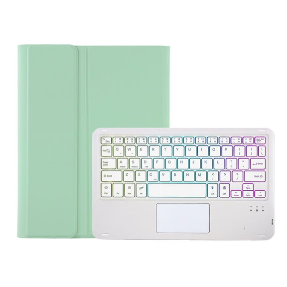 For Samsung Galaxy Tab S8 / S7 A700B-AS Candy Color Backlight Bluetooth Keyboard Leather Tablet Case(Light Green)