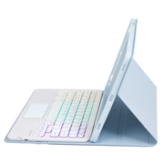 For Samsung Galaxy Tab S8 / S7 A700B-AS Candy Color Backlight Bluetooth Keyboard Leather Tablet Case(White Ice)