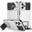 For OPPO Realme C35 Stereoscopic Holder Sliding Camshield Phone Case(White) - Realme Cases by PMC TechLife | Online Shopping South Africa | PMC TechLife