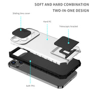 For OPPO Realme C35 Stereoscopic Holder Sliding Camshield Phone Case(White)