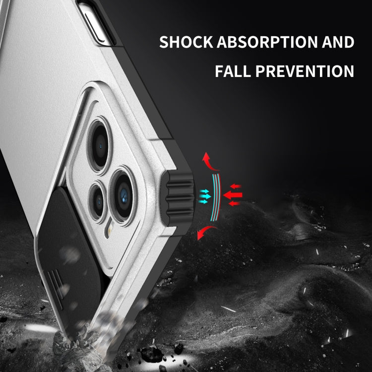 For OPPO Realme C35 Stereoscopic Holder Sliding Camshield Phone Case(White)