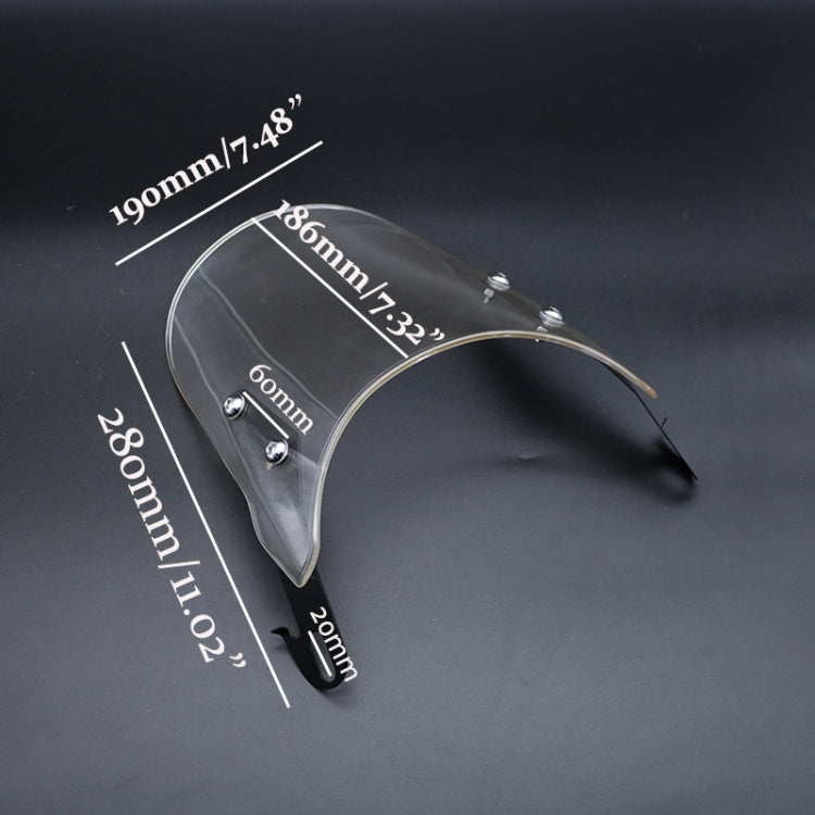 XRL-456120 Motorcycle 5-7 inch Headlight Retro Windshield(Transparent)