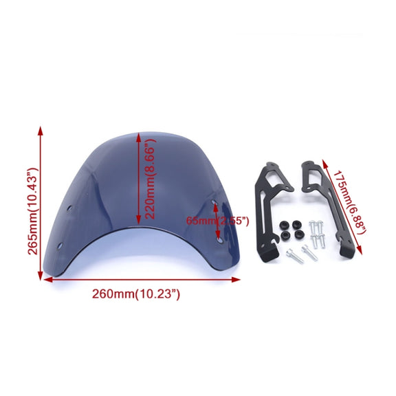 XRL-DF-7654 Motorcycle Headlight Retro Windshield for DUCATI(Transparent Smoked)