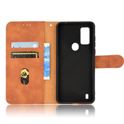 For Blackview A50 Skin Feel Magnetic Flip Leather Phone Case(Brown)