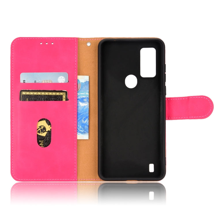For Blackview A50 Skin Feel Magnetic Flip Leather Phone Case(Rose Red)