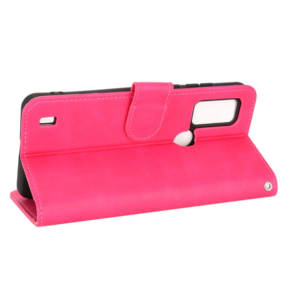 For Blackview A50 Skin Feel Magnetic Flip Leather Phone Case(Rose Red)