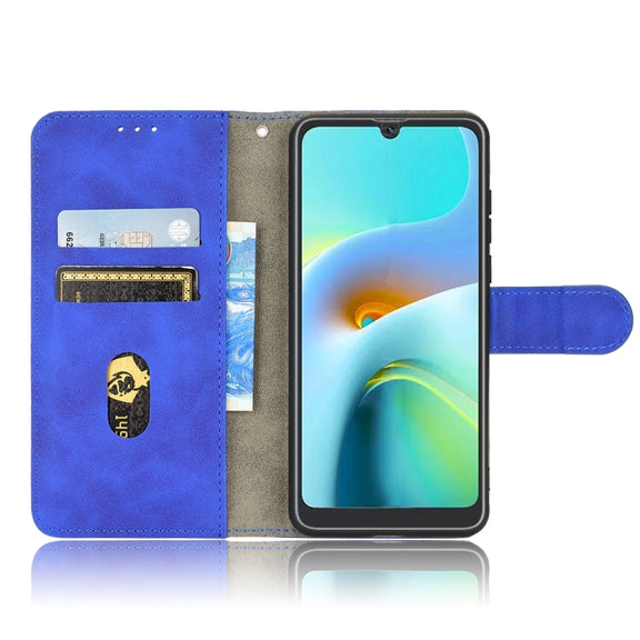 For Blackview A50 Skin Feel Magnetic Flip Leather Phone Case(Blue)