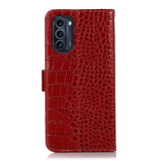 For Motorola Moto G52j 5G Crocodile Top Layer Cowhide Leather Phone Case(Red)