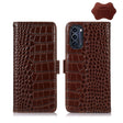 For Motorola Moto G52j 5G Crocodile Top Layer Cowhide Leather Phone Case(Brown) - Motorola Cases by PMC TechLife | Online Shopping South Africa | PMC TechLife | Buy Now Pay Later Mobicred