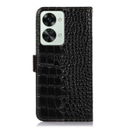 For OnePlus Nord 2T 5G Crocodile Top Layer Cowhide Leather Phone Case(Black)