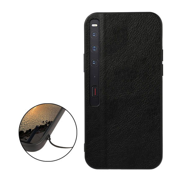 For Huawei Mate Xs 2 Two-color Litchi Texture PU Phone Case(Black)